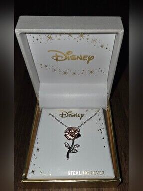 Disney Rose Pendant Necklace - Rose Gold & Silver